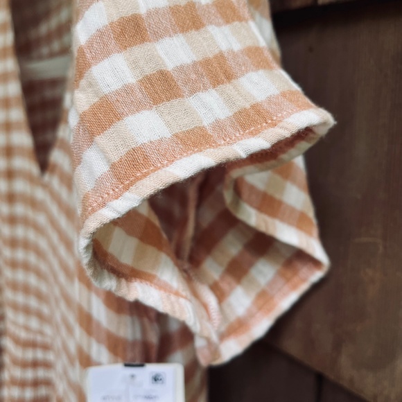 Rip Curl Women's Orange Gingham Mini Dress - Picture 7 of 16